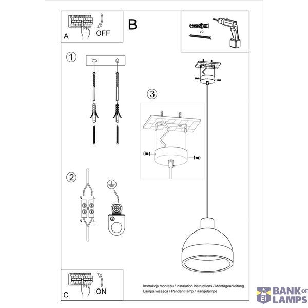 HANGING LAMP DAMASO E27 1X60W IP20 image 8