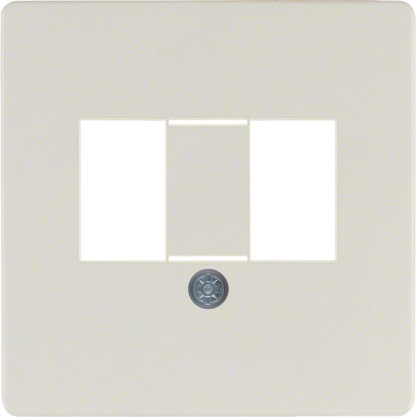 Central plate TAE cut-out, push-out, com-tech, white glossy image 1