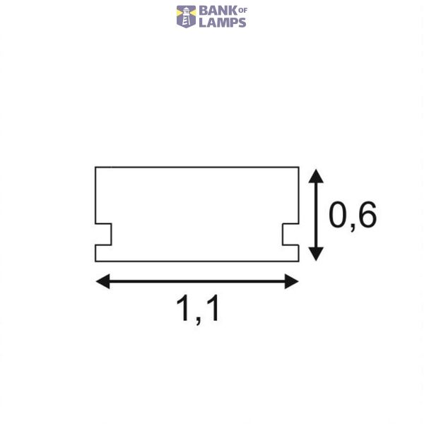GLENOS Linear profile 1107-100, 1m, alu anodized image 2