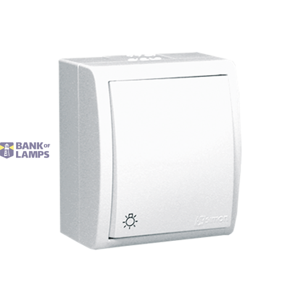 Splash-proof "light" push button, IP54, 10AX, Screw, white image 1