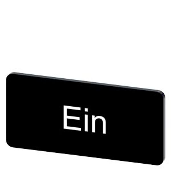 Labeling plate 12.5 x 27 mm, label black, labeling: Ein image 1