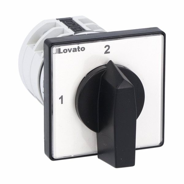Rotary cam switch 7GN series, changeover switch without 0, 2 poles 16A, for front mounting with black handle, front plate 48X48mm image 1