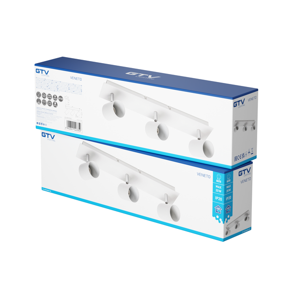 Ceiling luminaire VENETO, IP20, max. 3*20 W, GU10, round, white image 2