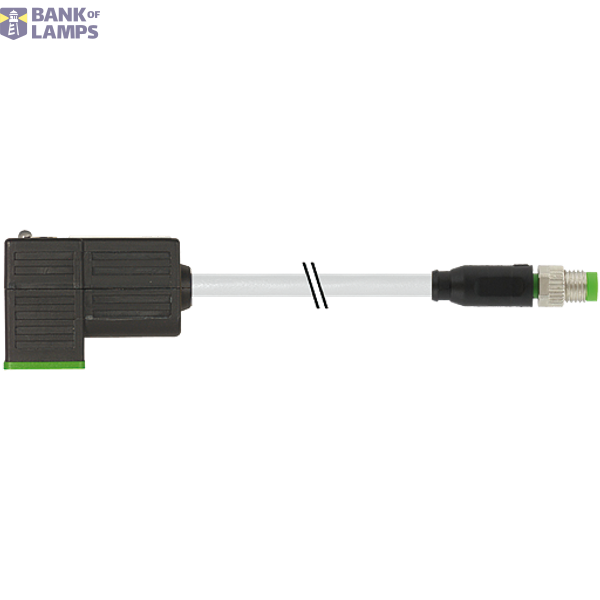 M8 male 0° A-cod. / MSUD valve plug CI-9.4mm small PVC 3x0.34 gy 0.2m image 2