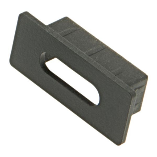Profile end cap LBF flat with slotted hole  black image 1