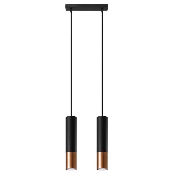 HANGING LAMP LOOPEZ 2 BLACK/COPPER GU10 2X40W IP20 image 1