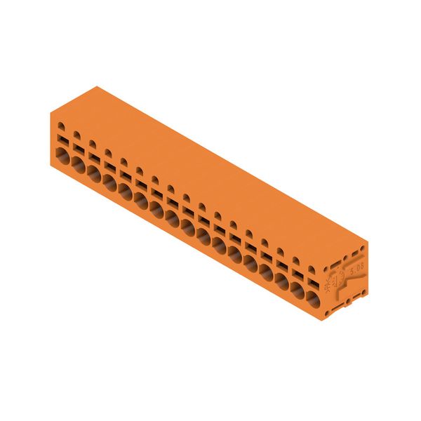 Printed circuit board terminals, 5.08 mm, Number of poles: 17, 90°, Solder pin length (l): 3.5 mm, tinned, orange, PUSH IN without actuator, Clamping range, max. : 2.5 mm², Box image 4