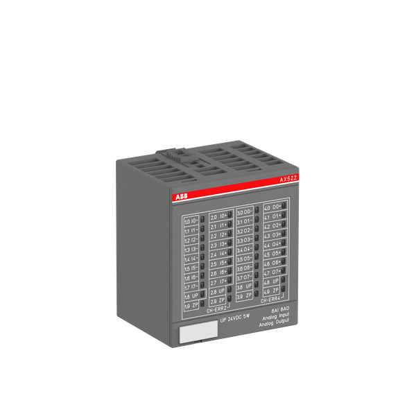 Analog input/output module. 8 AI: U, I, RTD. 4 AO: U, I. 4 AO: U (AX522) image 1