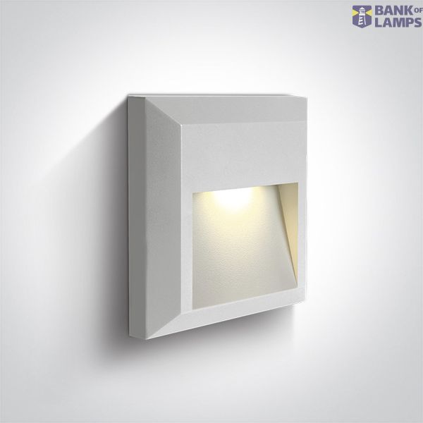 67388B/W/V WHITE WALL LIGHT 2W CCTV DARK LIGHT IP65 230V image 1