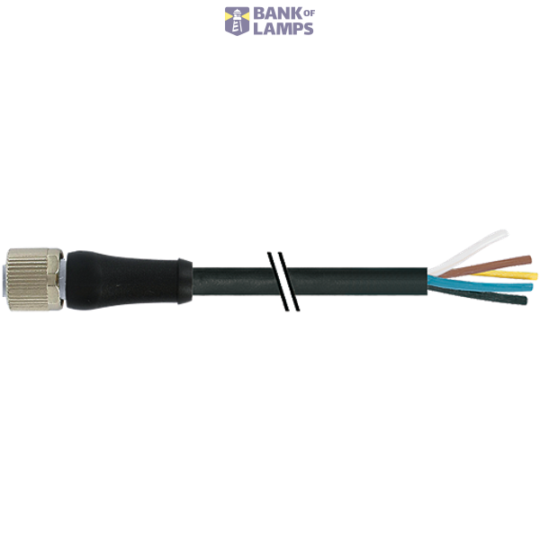M12 Power female 0° L-cod. with cable PUR 5x2.5 bk UL/CSA+drag ch. 35m image 1