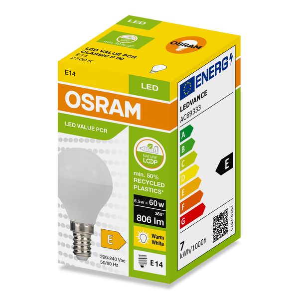 LEDPCRCLP60 6,5W/827 230VFR E14 FS1OSRAM image 2