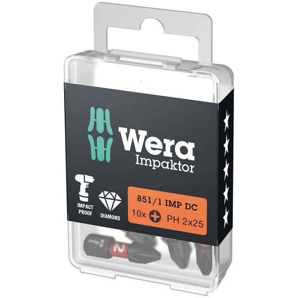 851/1 IMP DC PH DIY Impaktor PH Bits, PH 1 x 25 mm, 10-delig image 2