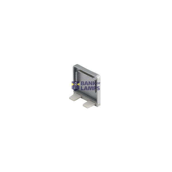 GLENOS end caps, square, for professional profile 2609, silver, 2 pcs image 1