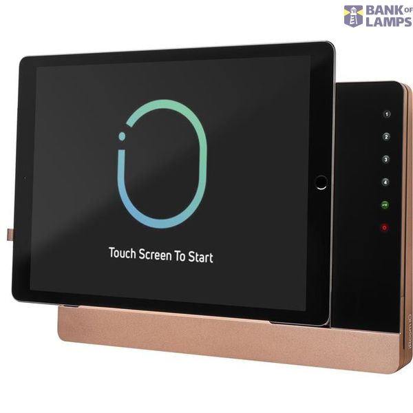 Surface mount docking station with charging function and control function, housing silver, glass cover black image 1