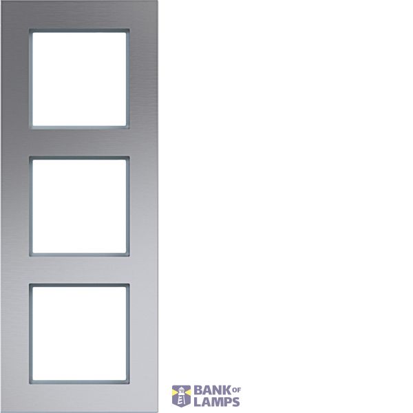 Cover frame 3-way vertical, A.8, aluminium image 1