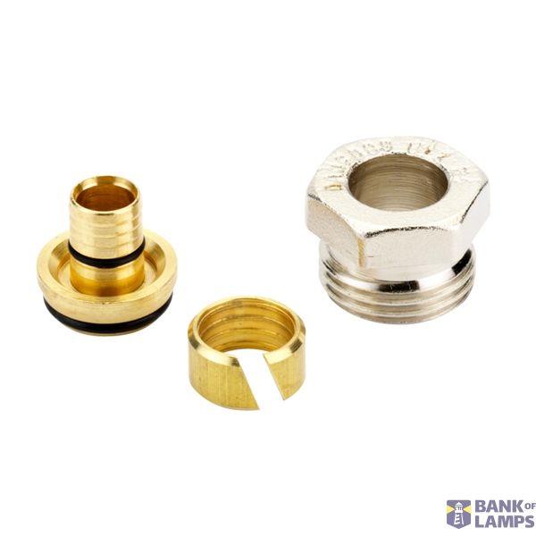 Compression fittings for PEX plastic tubings, G 1/2" A, 12x1.1, Nickel plated image 1