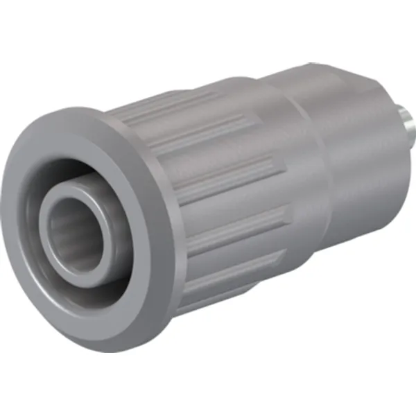 4 mm socket, solder connection, mounting Ø 12.2 mm, CAT III, CAT IV, gray, 49.7091-28 image 1