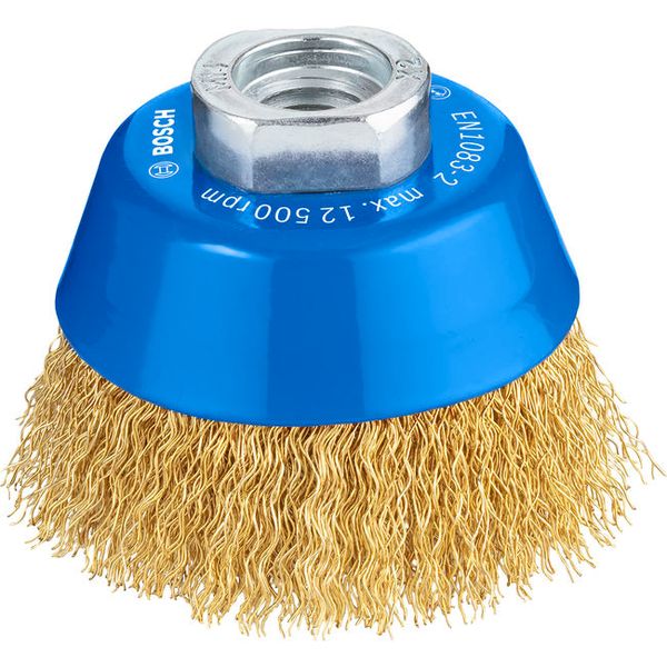 Cup Brush Crimped 70 brass-coated image 1