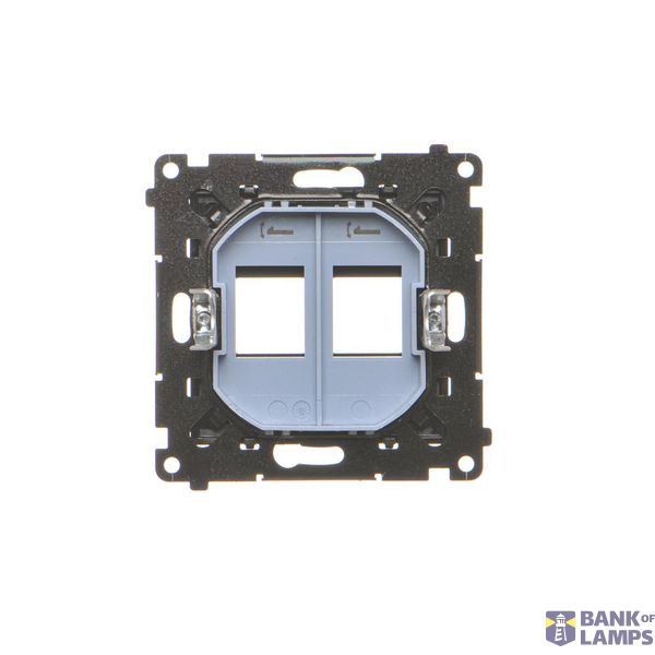 Cover for double socket outlet with earthing, white image 2
