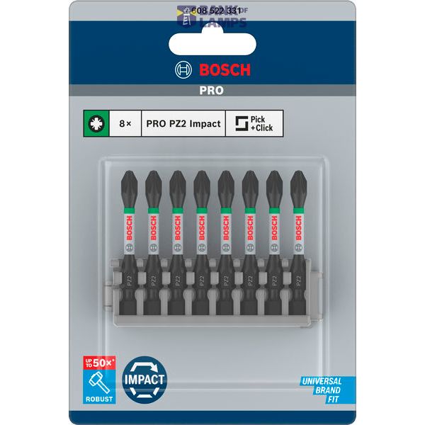 Impact Control Power Bit Pack, 8-piece, 8xPZ2 image 2