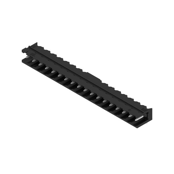 PCB plug-in connector, male header, open side, THT/THR solder connection, 5.08 mm, Number of poles: 18, 90°, Solder pin length (l): 3.2 mm, tinned, black, Box image 2