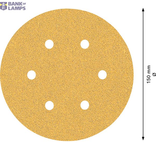 EXPERT C47 Sandpaper with 6 holes for Random Orbital Sanders 15 mm, G 6 5-pc image 2