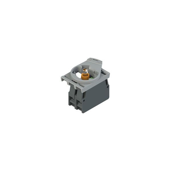 Complete unit with orange LED holder, contact block 1NO and fixing adapter image 1