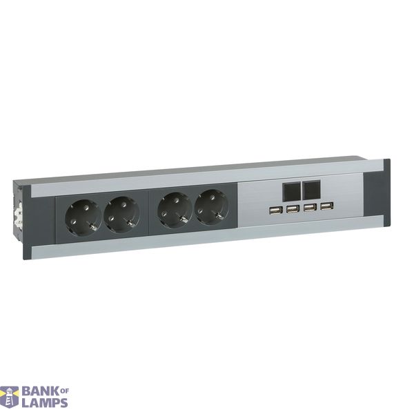 VERZONKEN DESKUNIT 2X2V WCD 2XRJ45 5XUSB image 1