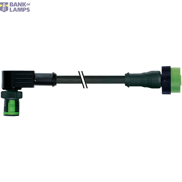 MQ12 male 90° / MQ12 female 0° A-cod. PUR 4x0.34 bk 10m image 2