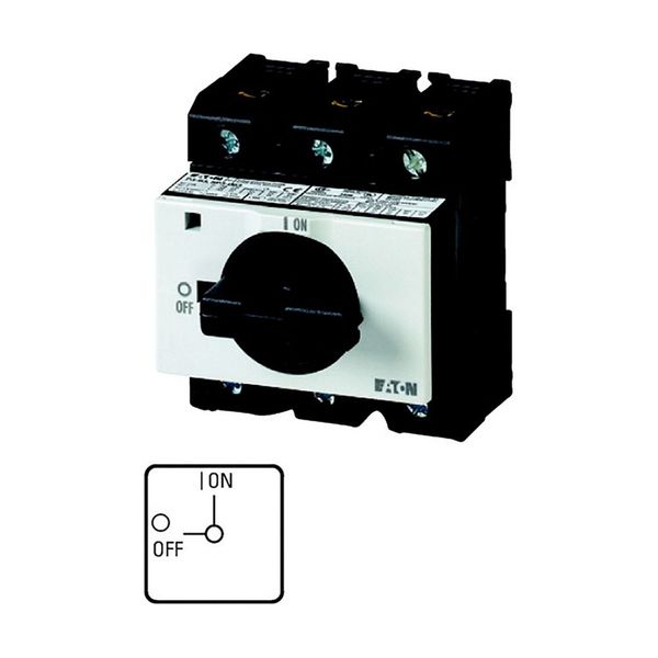 P3-63/IVS On-Off switch, P3, 63 A, service distribution board mounting, 3 pole, with black thumb grip and front plate, Lockable in the 0 (Off) position image 6