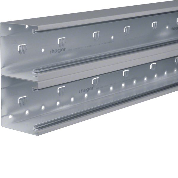 Wall trunking base BRS 100x210mm lid 2x80mm of sheet steel galvanized image 1