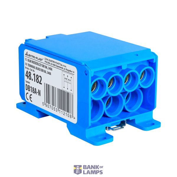 Distribution Block DB18A-N (blue), 315A, Insert: Tin-Plated Aluminum (AL6060) image 1