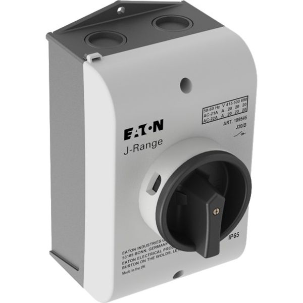 J20/B Main switch, 20 A, surface mounting, 3 pole, STOP function, With black rotary handle and locking ring, Lockable in the 0 (Off) position image 3