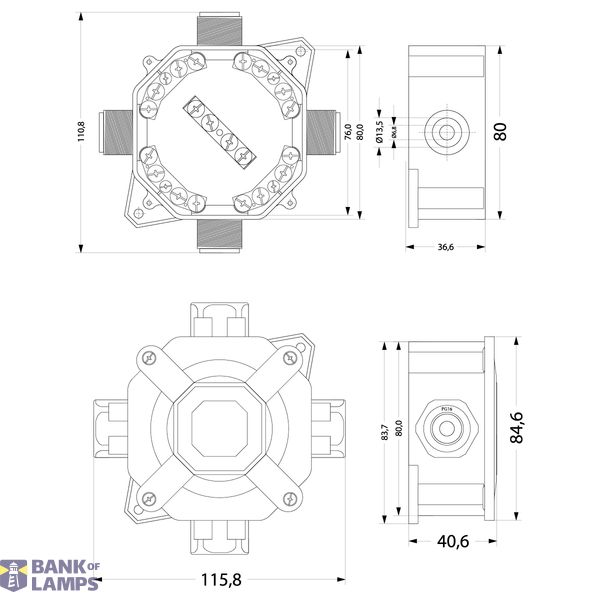 PNHC Hermetic Box n/t IP67 4mm² 400V black image 2