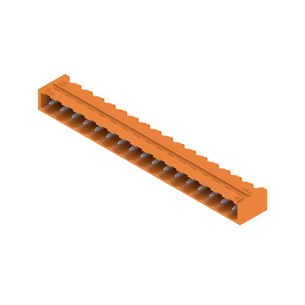 PCB plug-in connector, male header, closed side, THT solder connection, 5.08 mm, Number of poles: 17, 90°, Solder pin length (l): 3.2 mm, tinned, orange, Box image 2