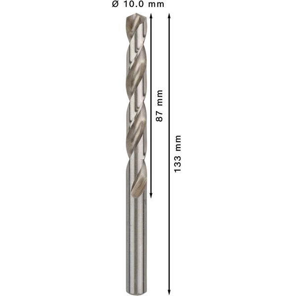 Metal drill bits HSS-G, DIN 338 10 x 87 x 133 mm 5 pcs. image 2