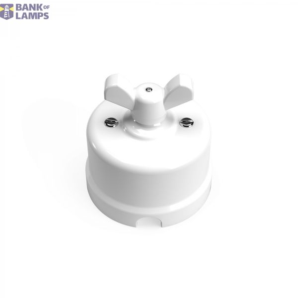 Switch/Diverter in white porcelain with butterfly nut image 1