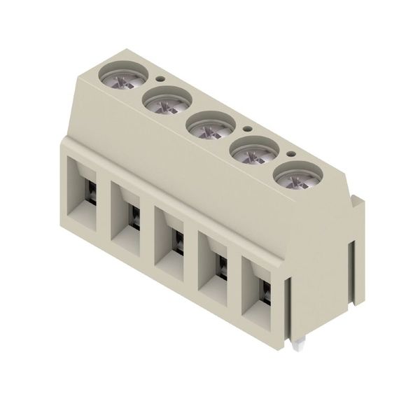 Printed circuit board terminals, 5.00 mm, Number of poles: 5, 90°, Solder pin length (l): 3.5 mm, tinned, Pebble grey, Clamping yoke connection, Clamping range, max. : 2.5 mm², Box image 1
