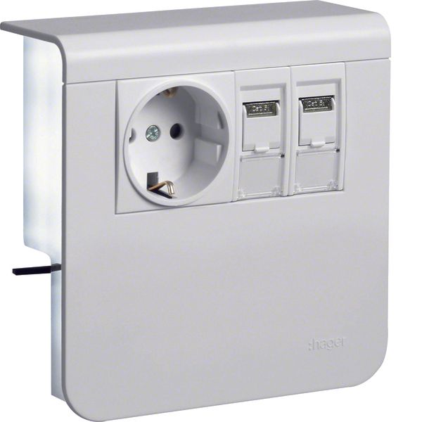 sock plinth s-outl+2xCat.6A SL 20x80 tw image 1