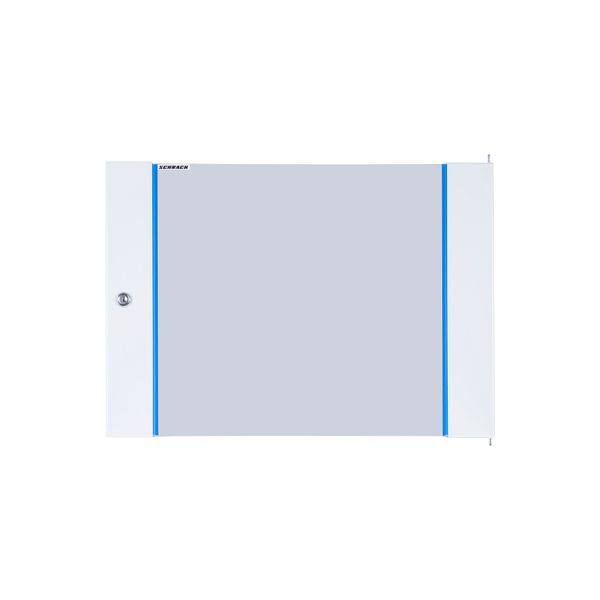 Glas door for wallmounting encl. S-RACK  9U, W=600, RAL7035 image 1