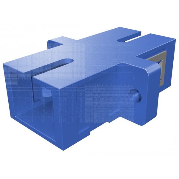 FO Coupler SC-Simplex,Plastic,Singlemode,zirc,flange,blueECO image 1