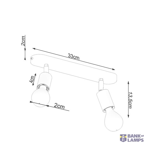 CEILING LAMP FORNES 2 BLACK E27 2X60 IP20 image 4