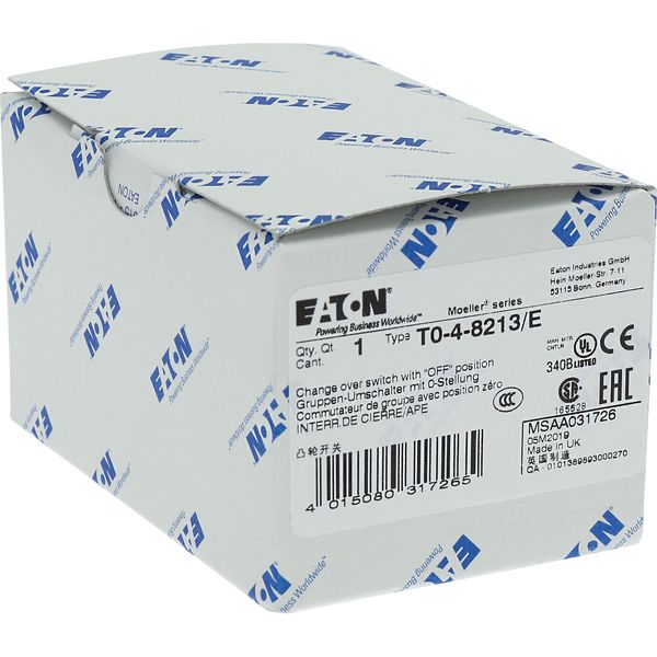 T0-4-8213/E Changeoverswitches, T0, 20 A, flush mounting, 4 contact unit(s), Contacts: 8, 60 °, maintained, With 0 (Off) position, 1-0-2, Design number 8213 image 23