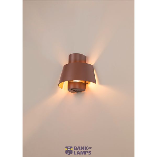 PHOTONI, wall-mounted light, conical, 1x max. 13W, E27, rust image 2