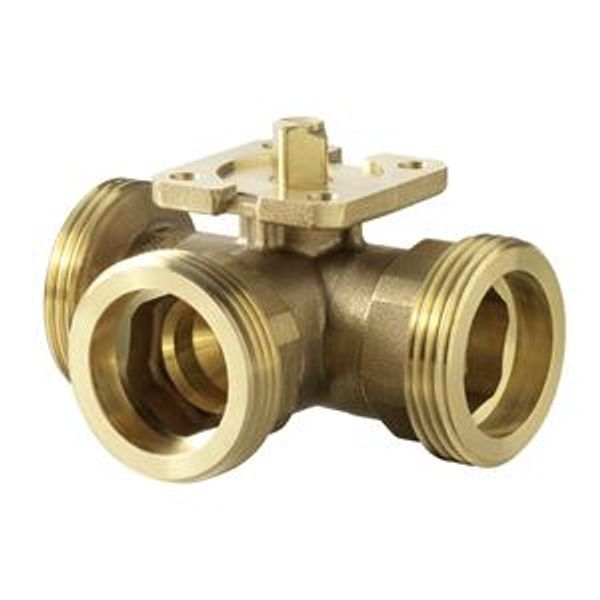 VBG60.20-8L - 3-port changeover ball valves, externally threaded, PN40, DN20, kvs 8 image 1