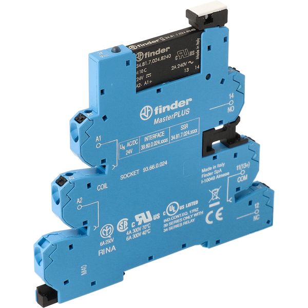 Rel. interface SSR MasterPLUS Push-IN In.24VUC 1NO Out.2A/230VAC (39.60.0.024.8240) image 3