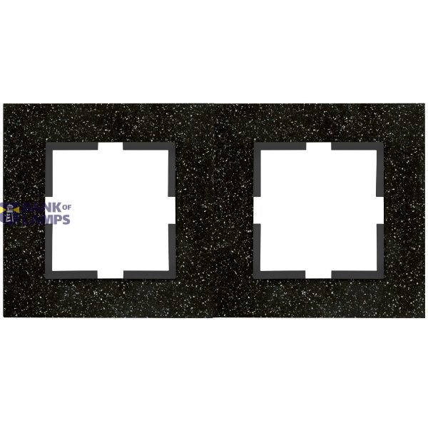 Novella Accessory Corian - Black Quartz Two Gang Frame image 1