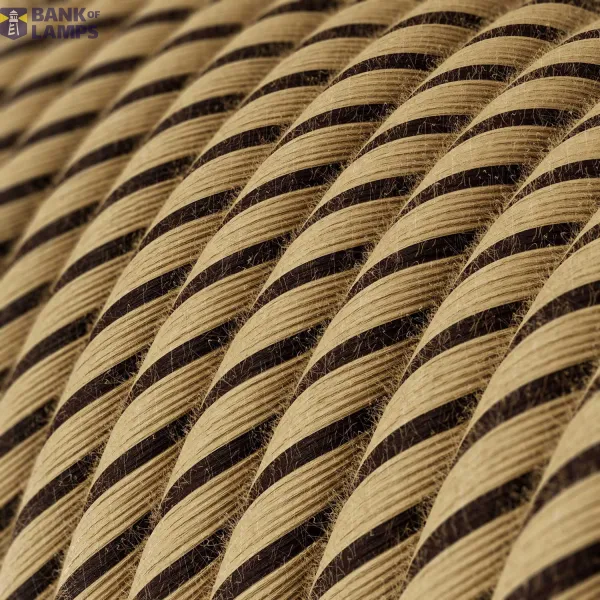 Cotton and Jute Tobacco Vertigo Textile Cable - The Original Creative-Cables - ERD21 round 2x0.75mm / 3x0.75mm image 2