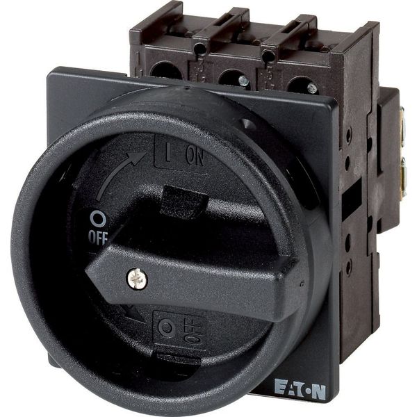 P1-32/EA/SVB-SW/N/HI11 Main switch, P1, 32 A, flush mounting, 3 pole + N, 1 N/O, 1 N/C, STOP function, With black rotary handle and locking ring, Lockable in the 0 (Off) pos image 7