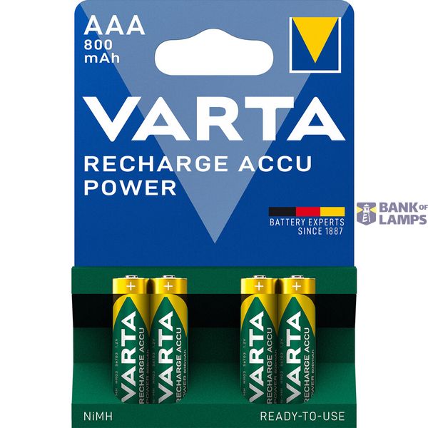 VARTA 56613 Ready2Use AAA 800mAh Value Pack BL4 image 1